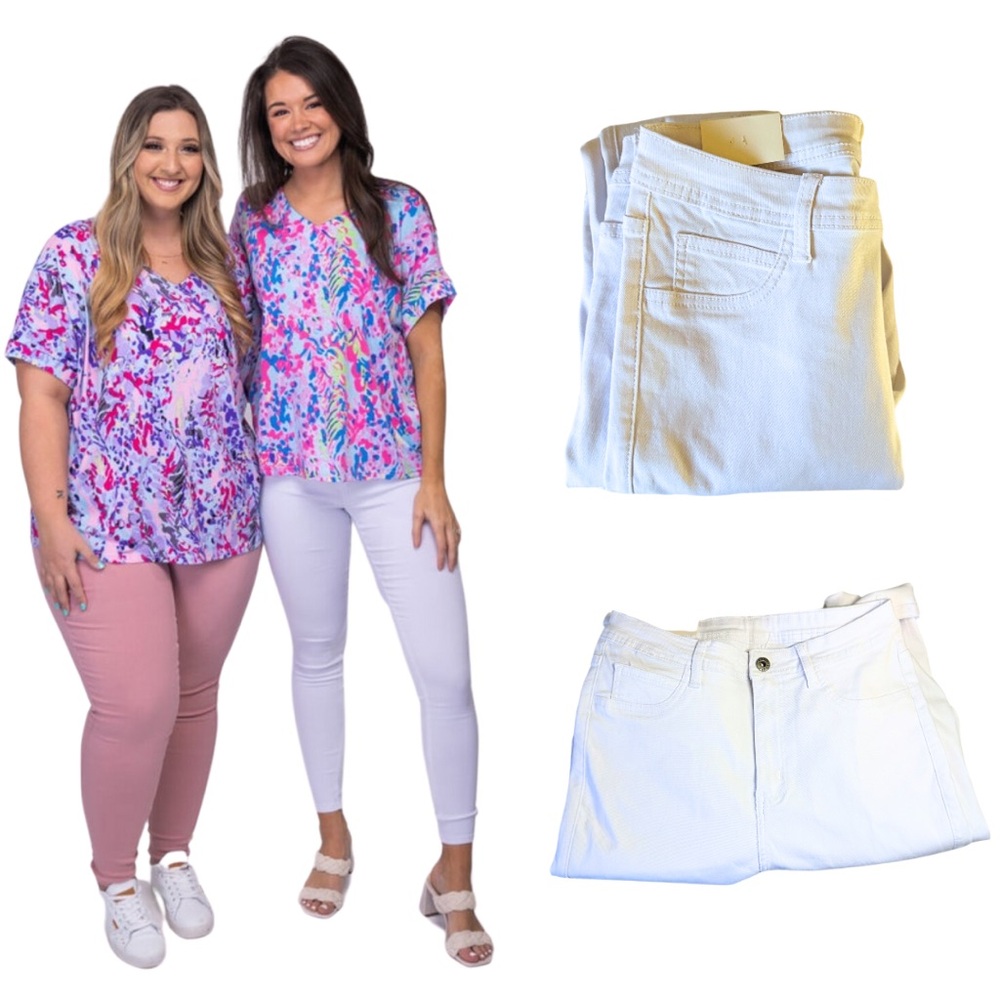 NWT Boutique High Waisted White Skinny Jeans Large